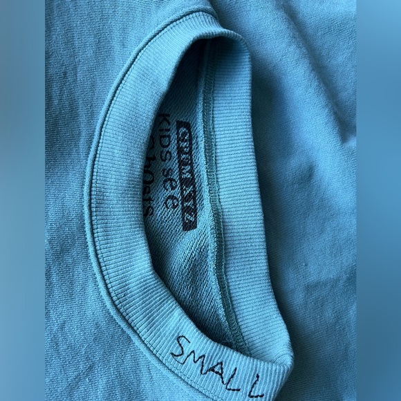 kids see ghosts streetwear brand printed teal crew neck long sleeve sweater - Picture 7 of 7